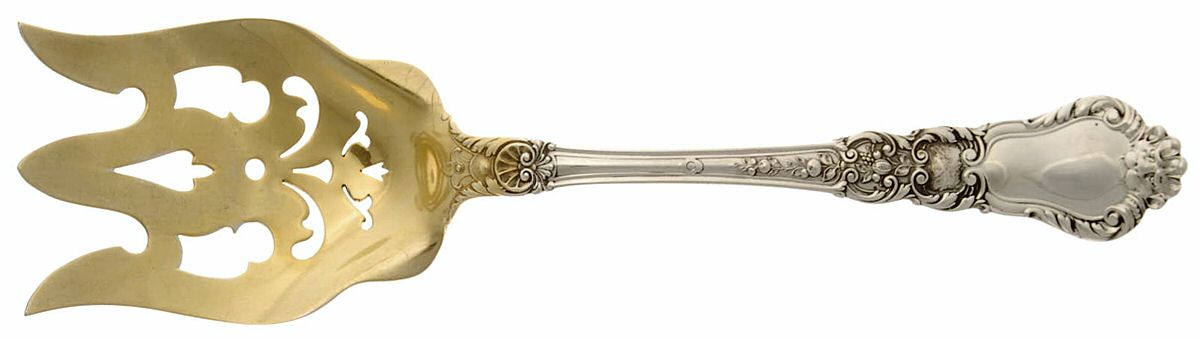 Baronial-Old (Sterling, 1898, No Monograms) Solid Salad Serving Fork by Gorham Silver-1
