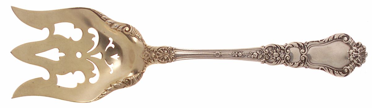 Baronial-Old (Sterling, 1898, No Monograms) Solid Salad Serving Fork by Gorham Silver-1