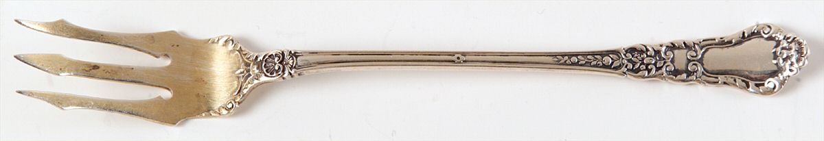 Baronial-Old (Sterling, 1898, No Monograms) Olive Fork by Gorham Silver-1