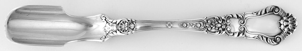 Baronial-Old (Sterling, 1898, Monograms)  Solid Large Cheese Scoop by Gorham Silver-1