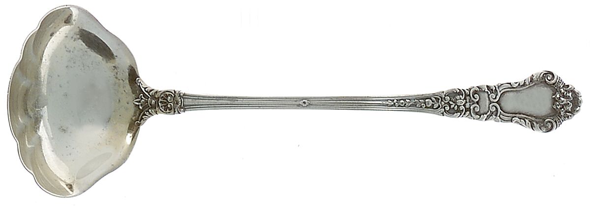 Baronial-Old (Sterling, 1898, No Monograms) Solid Piece Cream Ladle by Gorham Silver-1