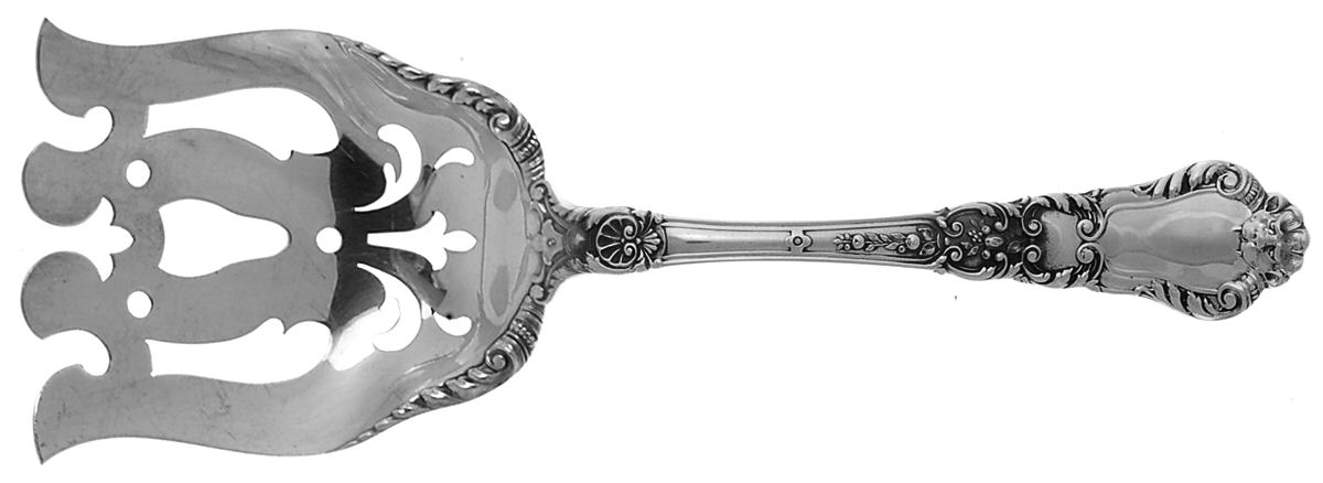 Baronial-Old (Sterling, 1898, No Monograms) Large Solid Asparagus Serving Fork by Gorham Silver-1