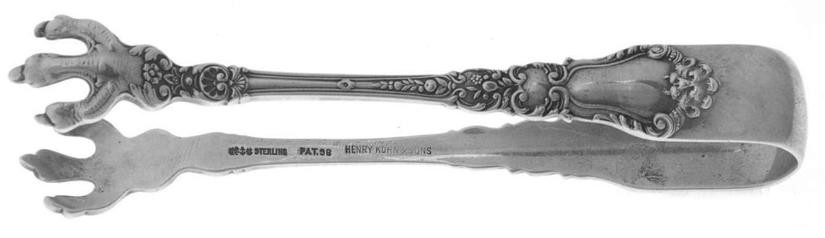 Baronial-Old (Sterling, 1898, No Monograms) Small Sugar Tongs by Gorham Silver-1