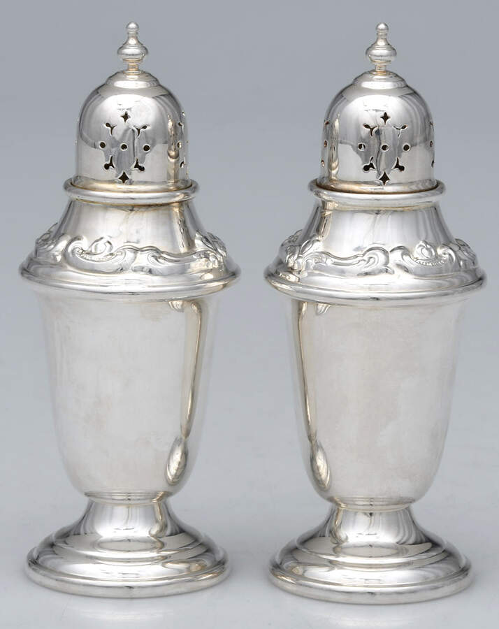 Baronial (Silverplate, Hollowware, Heritage) Salt and Pepper Set by Gorham Silver-1