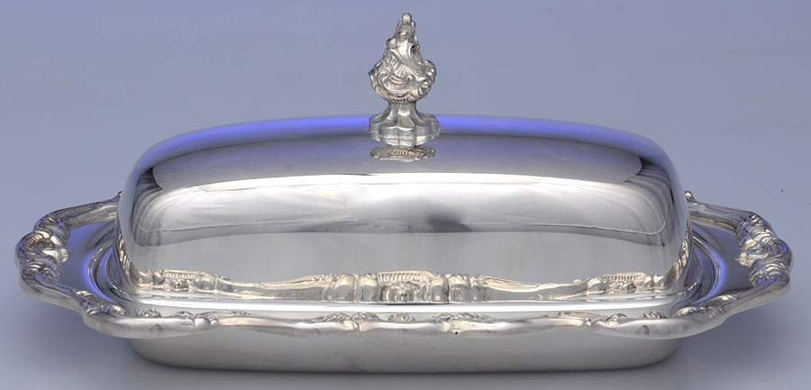 Baronial (Silverplate, Hollowware, Heritage) 1/4 Pound Silverplate Butter Dish, No Liner by Gorham Silver-1