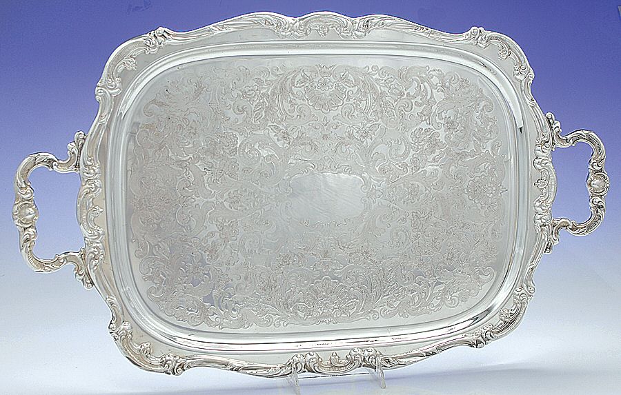 Baronial (Silverplate, Hollowware, Heritage) Medium Silverplate Waiter Tray by Gorham Silver-1