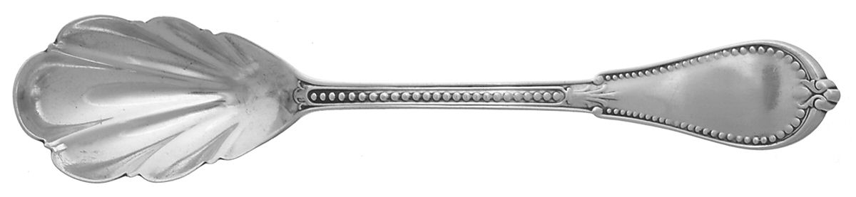 Beaded (Sterling, 1855, No Monograms) Sugar Shell Spoon by Gorham Silver-1