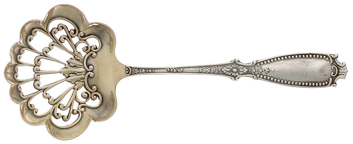 Bedford (Sterling, 1895) Solid Bon Bon Spoon with Pierced Bowl by Gorham Silver-1