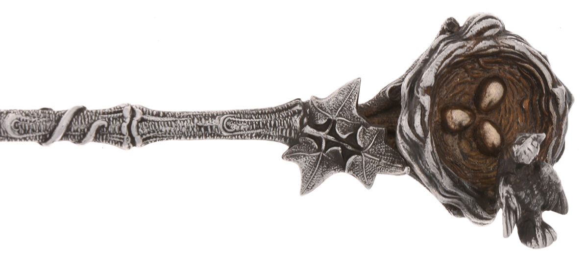 Birds Nest (Sterling, 1865) Solid Pudding Serving Knife by Gorham Silver-3