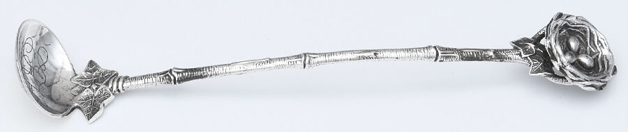 Birds Nest (Sterling, 1865) Mustard Spoon by Gorham Silver-1