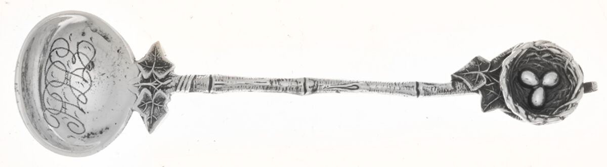 Birds Nest (Sterling, 1865) Master Salt Spoon by Gorham Silver-1