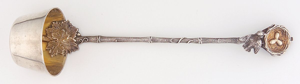 Birds Nest (Sterling, 1865) Ladle-Cream/Devonshire-Long by Gorham Silver-1