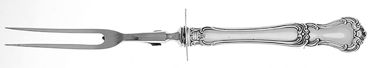 Buckingham (Sterling, 1910) Large Stainless-Prong Roast Carving Fork by Gorham Silver-1