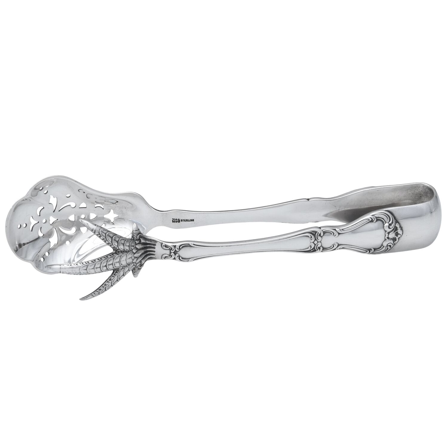 Buckingham (Sterling, 1910) Large Ice Serving Tongs by Gorham Silver-1
