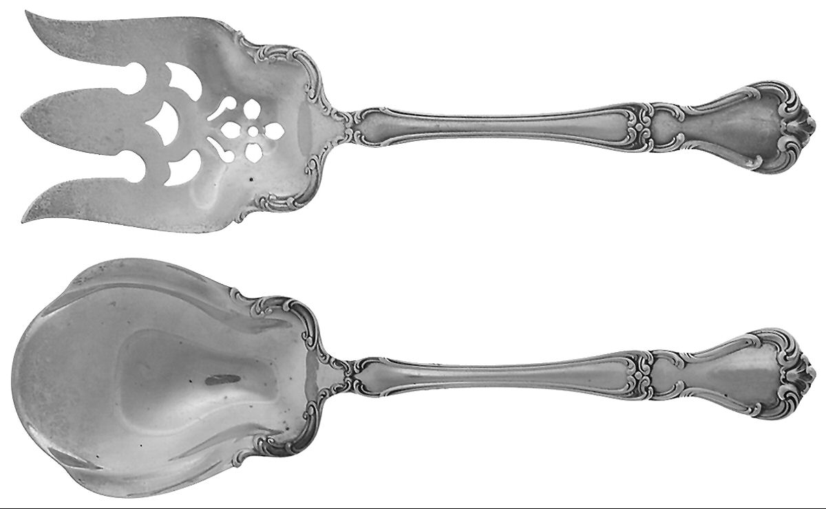 Buckingham (Sterling, 1910) (2 Pc) Solid Salad Set by Gorham Silver-1