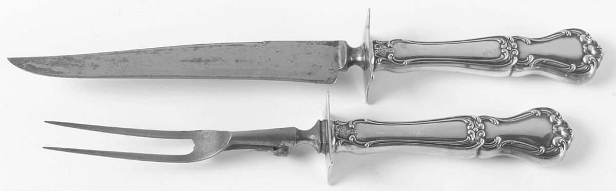 Buckingham (Sterling, 1910) Small Steak 2-Piece Carving Set w/Stainless Blade by Gorham Silver-1