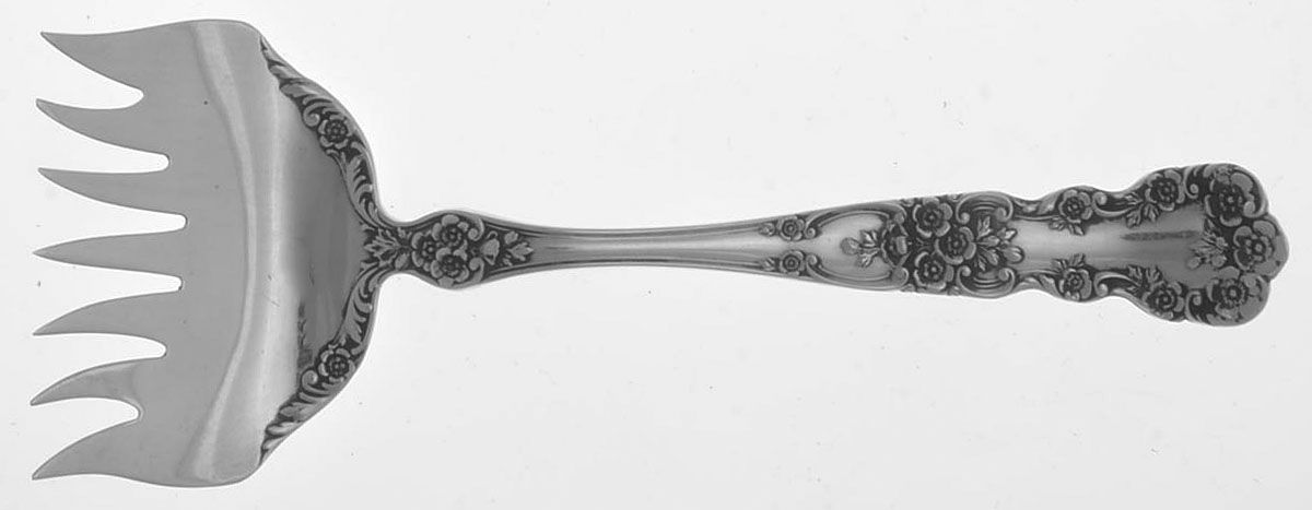 Buttercup (Sterling, Lion-Anchor-G, 1899, No Monos) Large Solid Tined Sardine Serving Fork by Gorham Silver-1