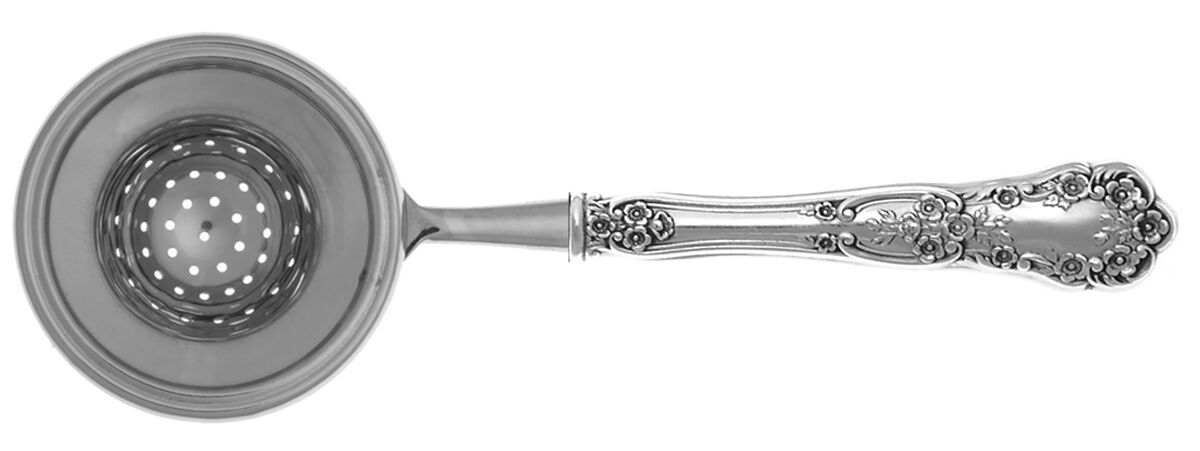 Buttercup (Sterling, Lion-Anchor-G, 1899, No Monos) Tea Strainer Overcup Serving-Stainless Bowl HC by Gorham Silver-1