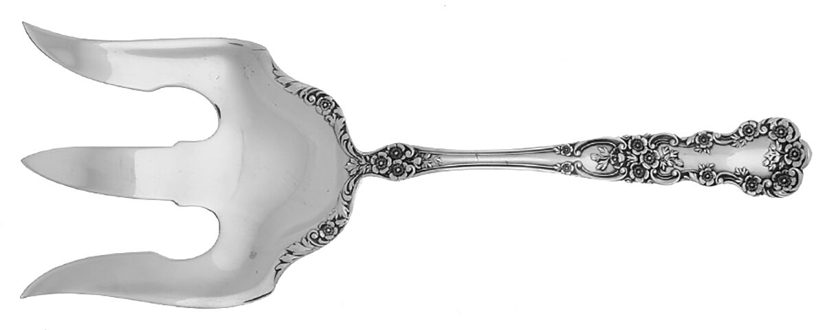 Buttercup (Sterling, Lion-Anchor-G, 1899, No Monos) Solid Toast Serving Fork by Gorham Silver-1