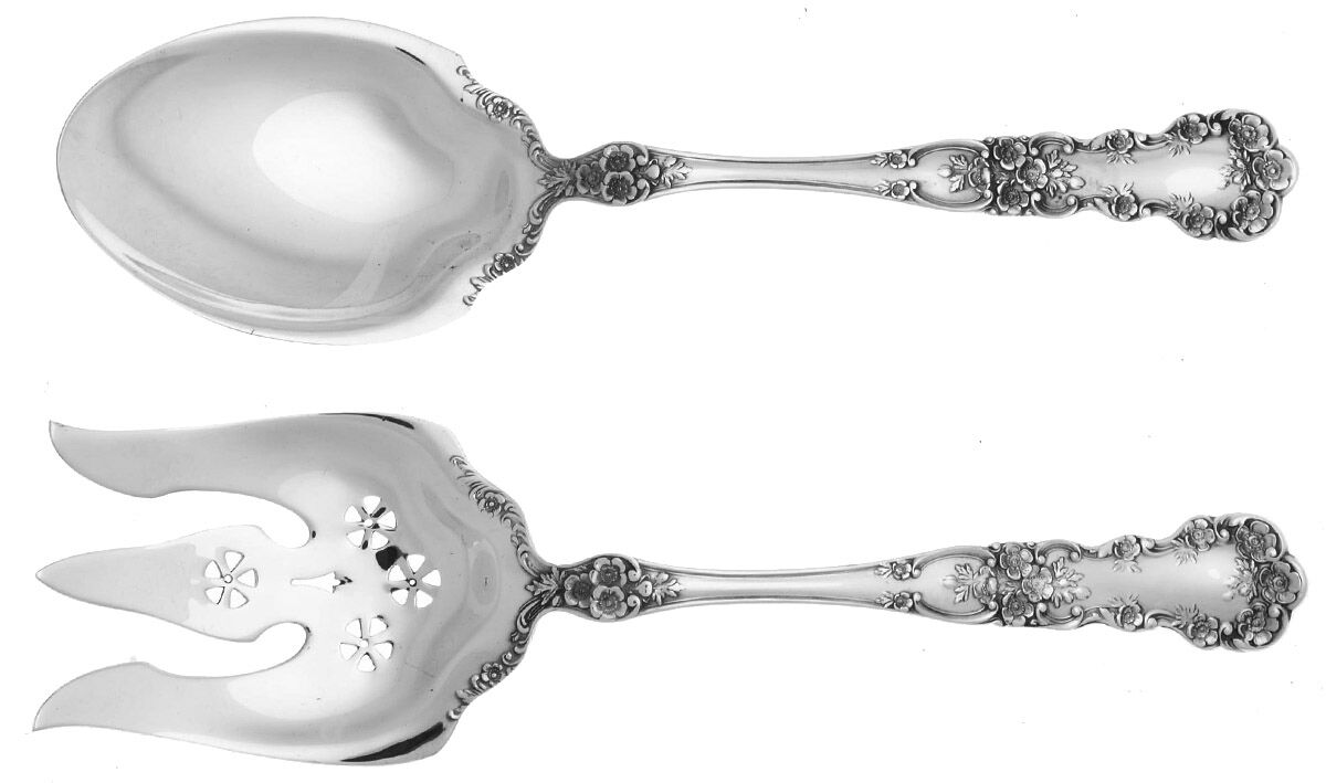 Buttercup (Sterling, Lion-Anchor-G, 1899, No Monos) Solid Oversized Serving Salad Set by Gorham Silver-1