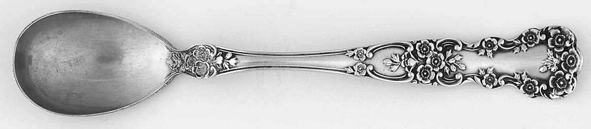 Buttercup (Sterling, Lion-Anchor-G, 1899, No Monos) Egg Spoon by Gorham Silver-1