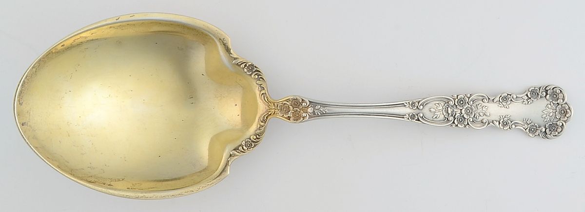 Buttercup (Sterling, Lion-Anchor-G, 1899, No Monos) Small Solid Berry/Casserole Spoon by Gorham Silver-1