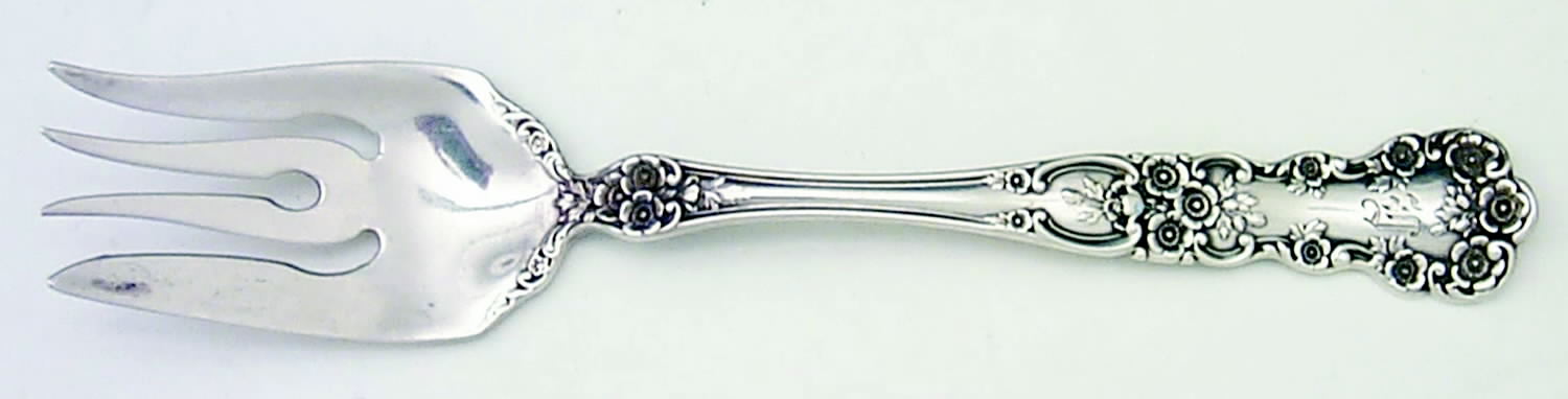 Buttercup (Sterling, Lion-Anchor-G, 1899, No Monos) Large Individual Solid Fish/Salad Fork by Gorham Silver-1