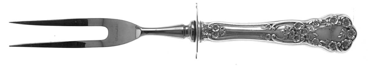 Buttercup (Sterling, Lion-Anchor-G, 1899, No Monos) Small Steak Carving Fork with Stainless Prongs by Gorham Silver-1