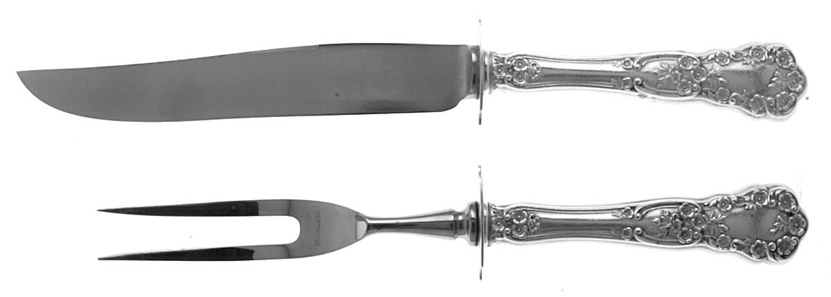 Buttercup (Sterling, Lion-Anchor-G, 1899, No Monos) Small Stainless Blade 2-Piece Steak Carving Set by Gorham Silver-1