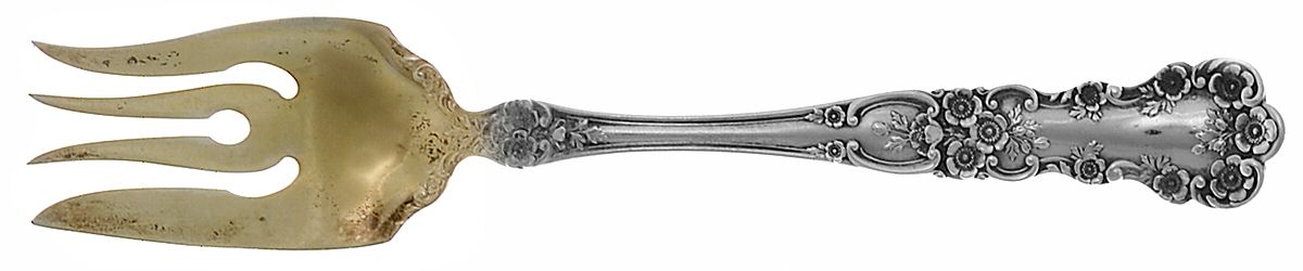Buttercup (Sterling, Lion-Anchor-G, 1899, No Monos) Large Individual Solid Fish/Salad Fork by Gorham Silver-1