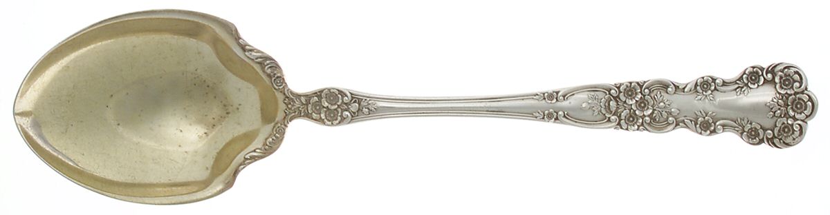 Buttercup (Sterling, Lion-Anchor-G, 1899, No Monos) Oversize Solid Salad Serving Spoon by Gorham Silver-1