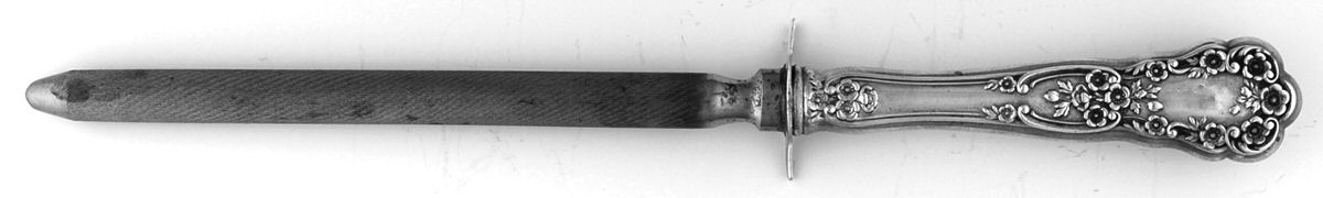 Buttercup (Sterling, Lion-Anchor-G, 1899, No Monos) Small Steel Rod Sharpener Knife by Gorham Silver-1