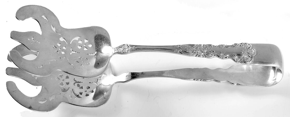 Buttercup (Sterling, Lion-Anchor-G, 1899, No Monos) Solid Piece Aspragus Tongs by Gorham Silver-1