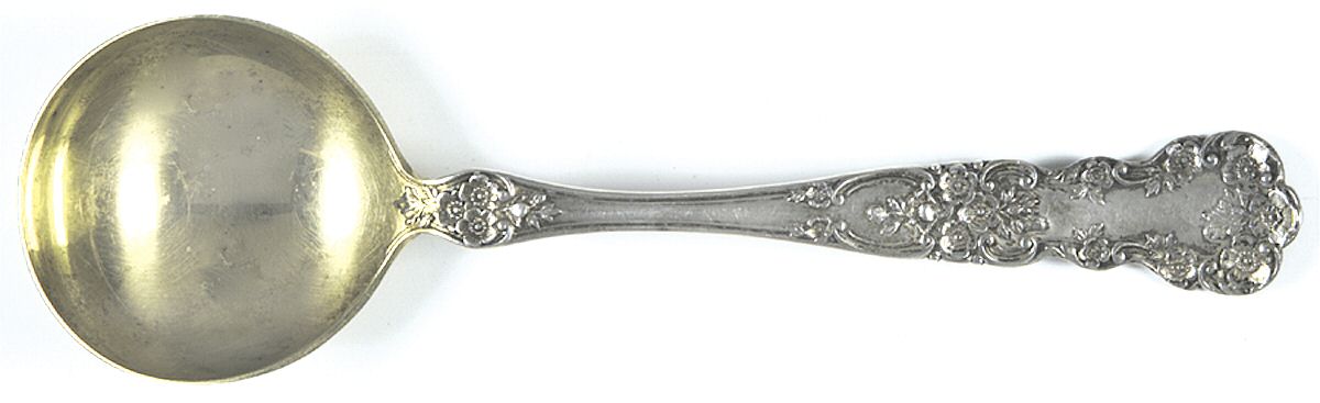 Buttercup (Sterling, Lion-Anchor-G, 1899, No Monos) Round Bowl Soup Spoon (Bouillon) by Gorham Silver-1