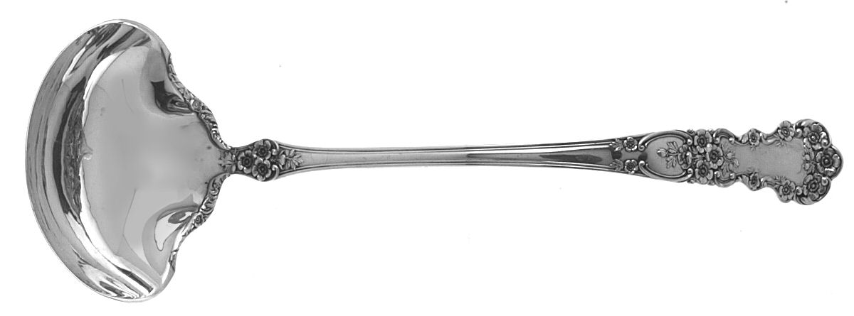 Buttercup (Sterling, Lion-Anchor-G, 1899, No Monos) Solid Gravy Ladle by Gorham Silver-1