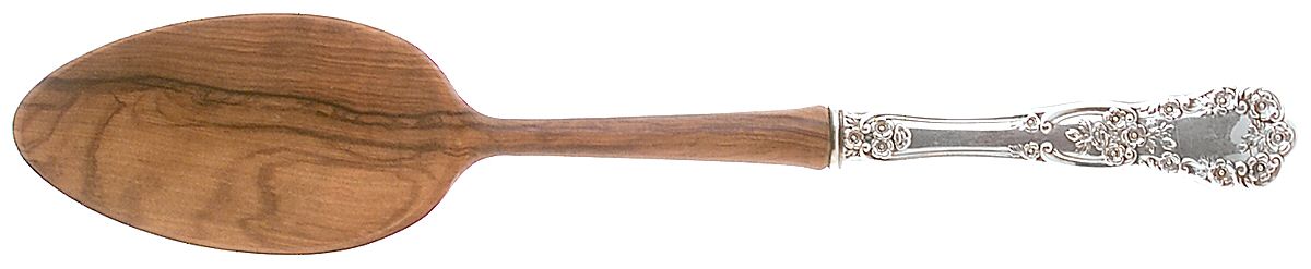 Buttercup (Sterling, Lion-Anchor-G, 1899, No Monos) Salad Serving Spoon with Wooden Bowl by Gorham Silver-1