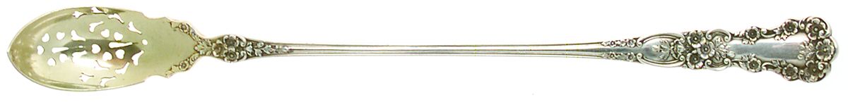 Buttercup (Sterling, Lion-Anchor-G, 1899, No Monos) Pierced Bowl Long Handle Olive Spoon by Gorham Silver-1