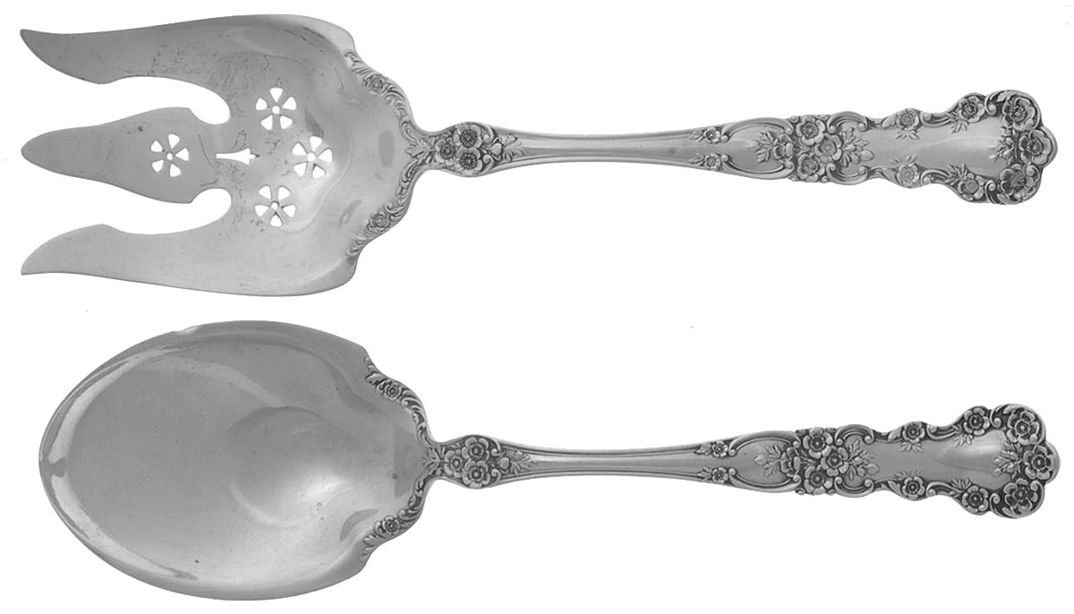 Buttercup (Sterling, Lion-Anchor-G, 1899, No Monos) (2 Pc) Solid Salad Set by Gorham Silver-1