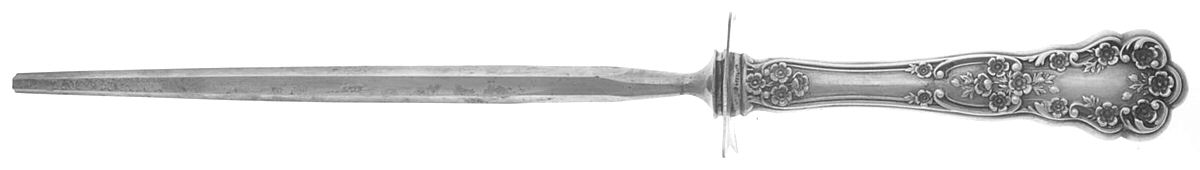 Buttercup (Sterling, Lion-Anchor-G, 1899, No Monos) Large Steel Rod Knife Sharpener by Gorham Silver-1