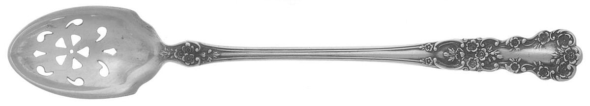 Buttercup (Sterling, Lion-Anchor-G, 1899, No Monos) Pierced Bowl Short Handle Olive Spoon by Gorham Silver-1