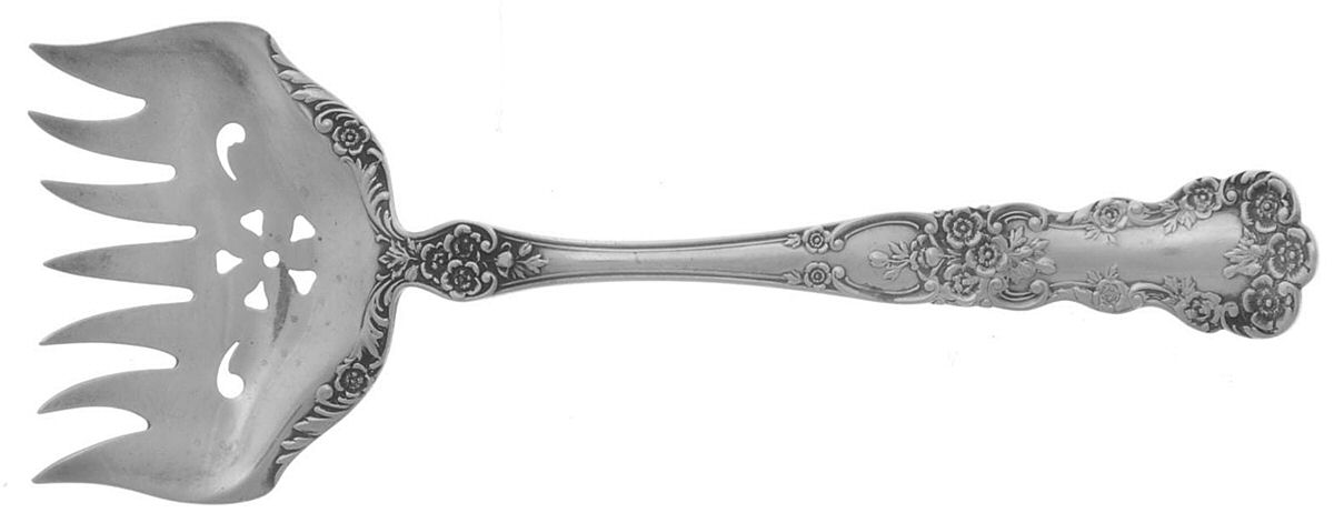Buttercup (Sterling, Lion-Anchor-G, 1899, No Monos) Large Solid Tined Sardine Serving Fork by Gorham Silver-1