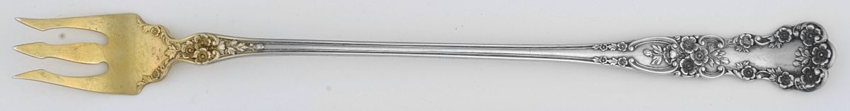 Buttercup (Sterling, Lion-Anchor-G, 1899, No Monos) Long Handle Olive Fork by Gorham Silver-1