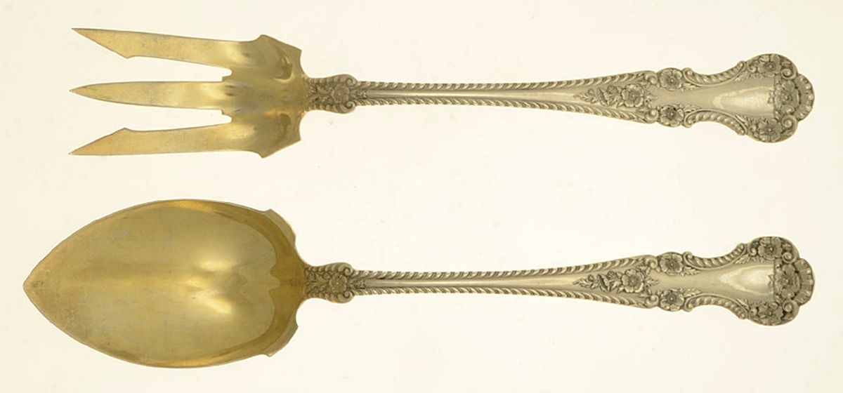 Cambridge (Sterling, 1899) Solid Oversize 2-Piece Vegetable Serving Set by Gorham Silver-1