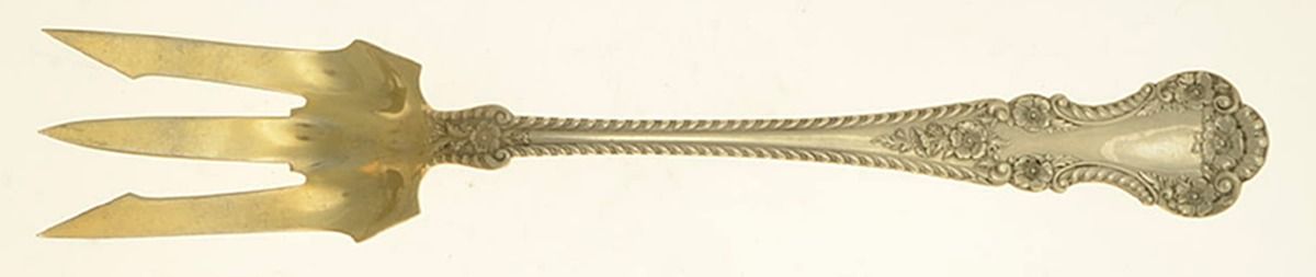 Cambridge (Sterling, 1899) Solid Oversize Vegetable Serving Fork by Gorham Silver-1