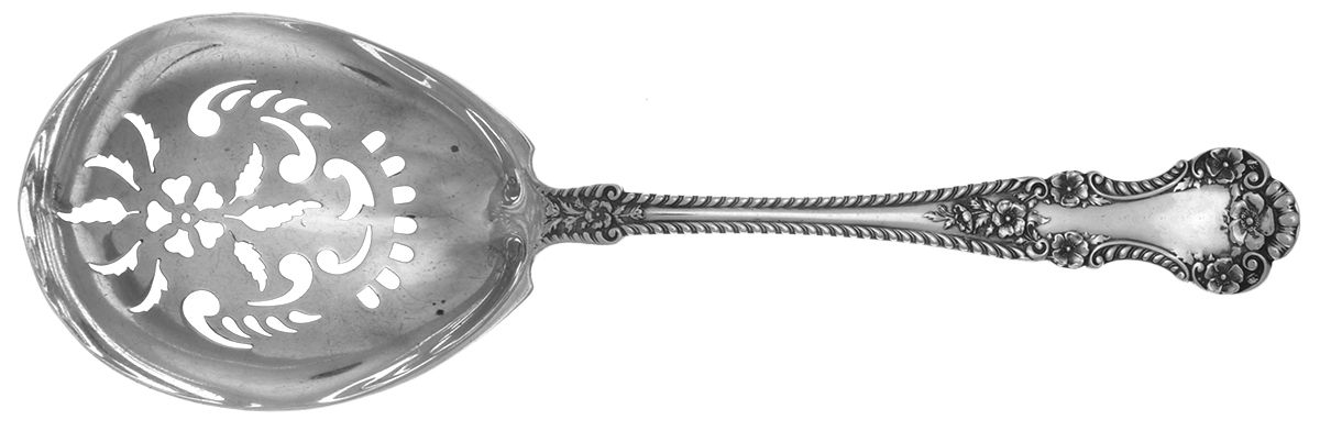 Cambridge (Sterling, 1899) Pierced Nut Serving Spoon by Gorham Silver-1