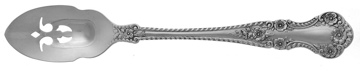 Cambridge (Sterling, 1899) Short Handled Olive Spoon with Pierced Bowl by Gorham Silver-1