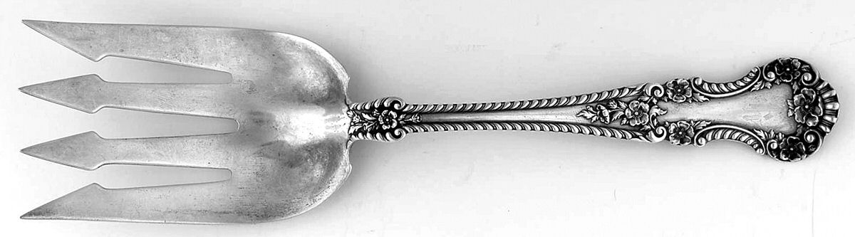 Cambridge (Sterling, 1899) Large Solid Fish Serving Fork by Gorham Silver-1
