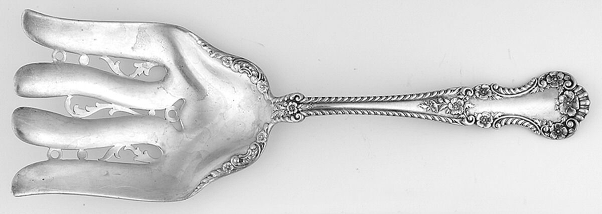 Cambridge (Sterling, 1899) 4 Prong Large Solid Serving Asparagus Fork by Gorham Silver-1