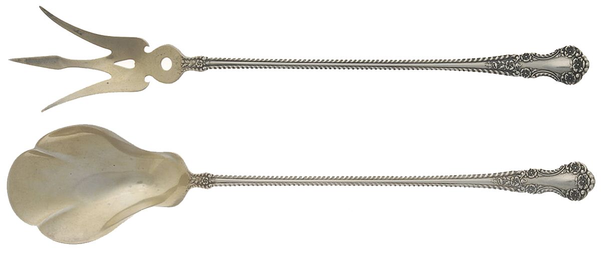 Cambridge (Sterling, 1899) 2 Pc Large Lettuce Serving Set by Gorham Silver-1
