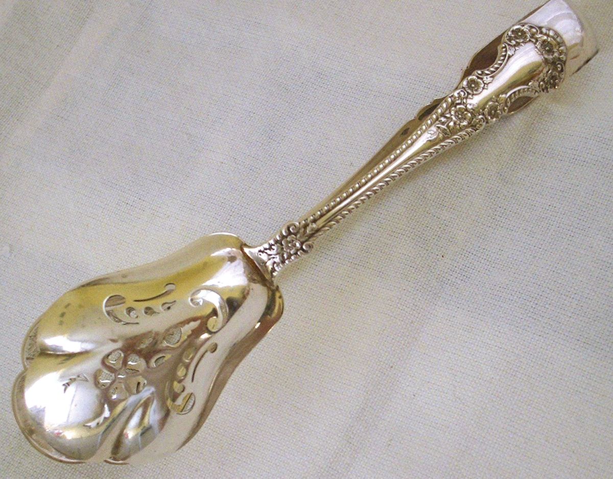 Cambridge (Sterling, 1899) Large Ice Serving Tongs with Bowl Tips by Gorham Silver-1